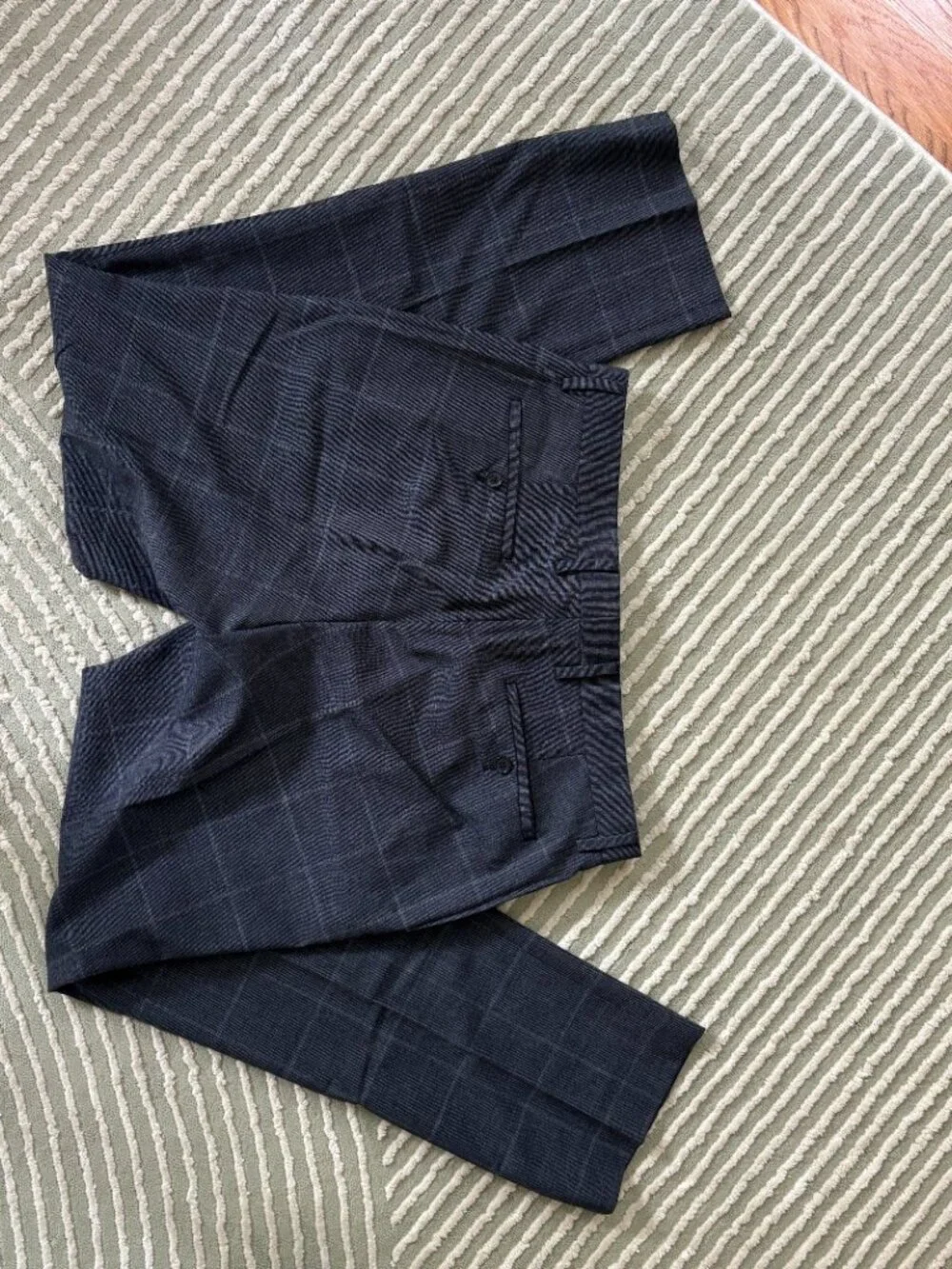Banana Republic Slim Fit Stretch Wool Plaid Dress Pants - 32x32 BR+